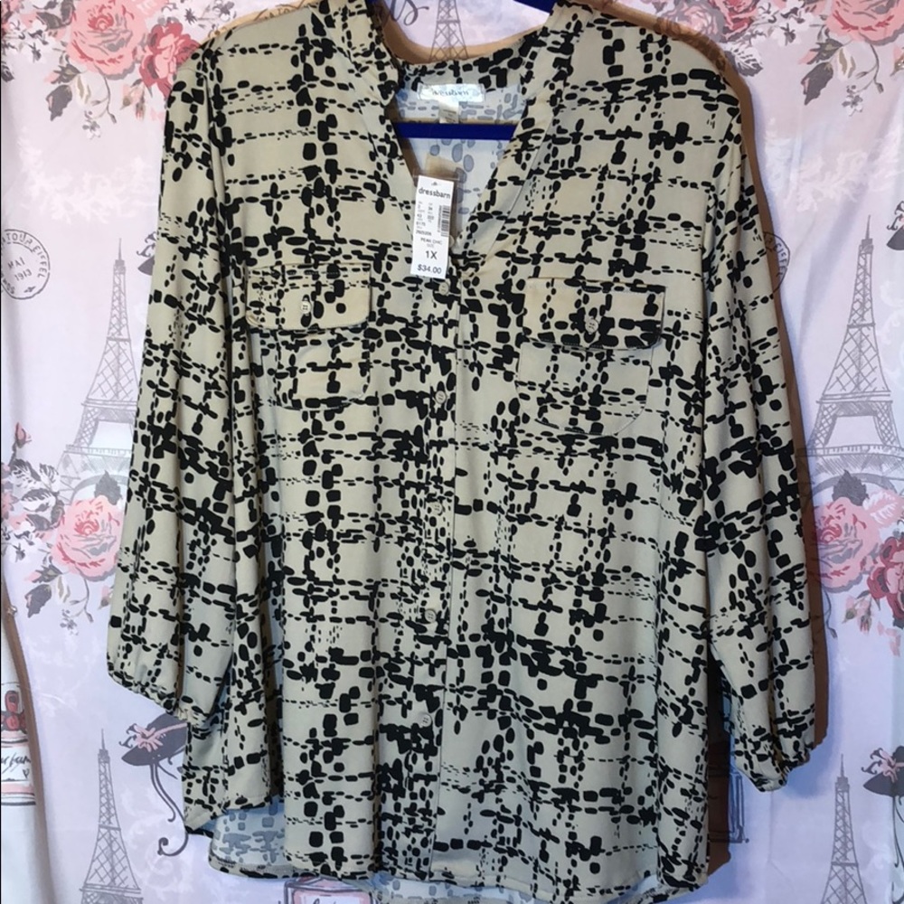 Dressbarn WOMEN 3/4 sleeve shirt Size 1X NEW